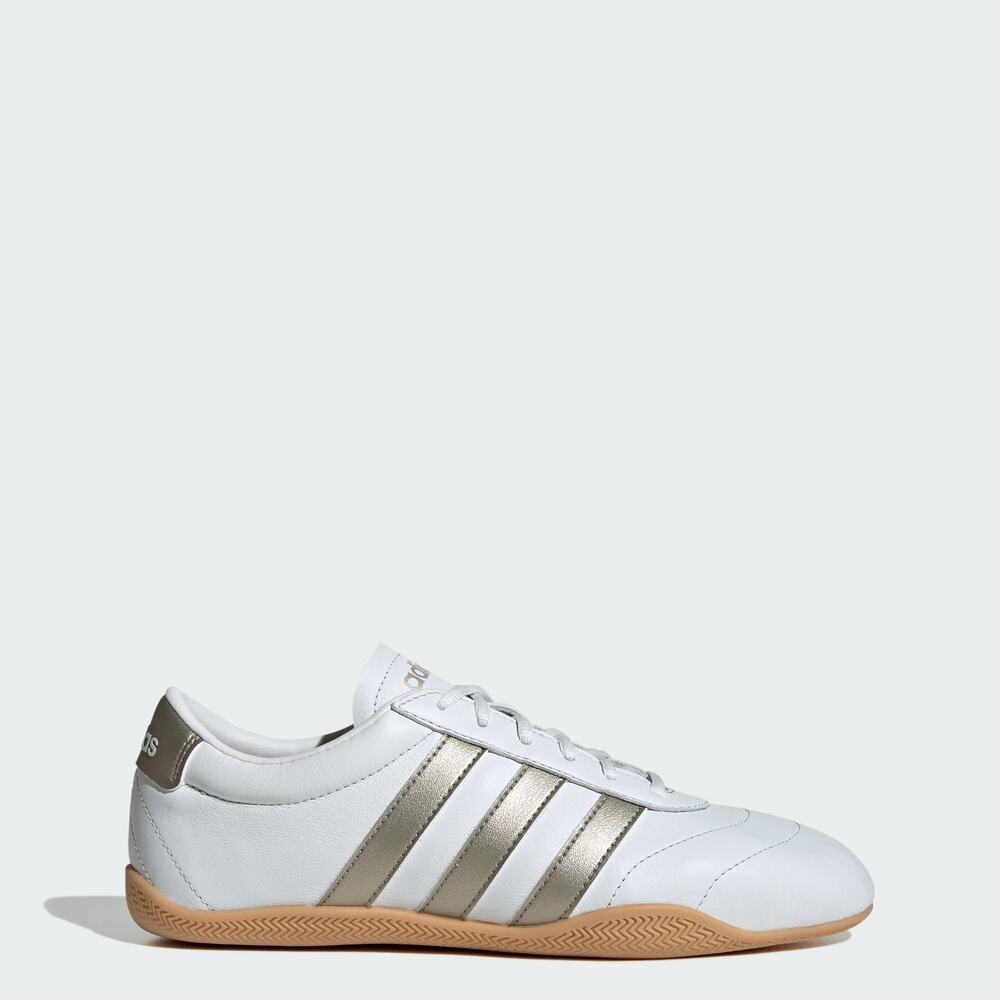 Adidas Women's Size 7.5 Grand Court Lo Shoes Crystal White/Metallic/Gum Sneakers